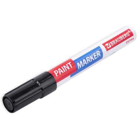 Маркер-краска лаковый EXTRA (paint marker) 4 мм, ЧЕРНЫЕ, НАБОР 3 шт., BRAUBERG, 151999