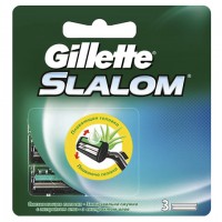 Сменные кассеты для бритья 3 шт., GILLETTE (Жиллет) "Slalom", для мужчин