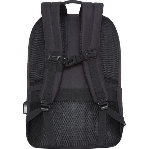 Рюкзак GRIZZLY универсальный, карман для ноутбука, USB-порт, черный, 46x32х14 см, RQ-016-1/2
