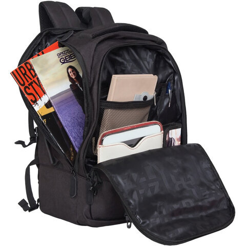 Рюкзак GRIZZLY универсальный, карман для ноутбука, черный, 45x32х21 см, RQ-019-11/2