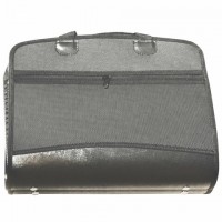 Портфель-сумка пластиковый BRAUBERG А4+ (375х305х60 мм), 4 отделения, 2 кармана, серый, 228685
