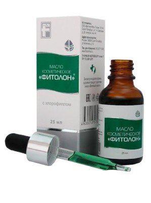 Питательное лечебное масло для лица, губ и тела с хлорофиллом заживляющее "Фитолон", 25 мл