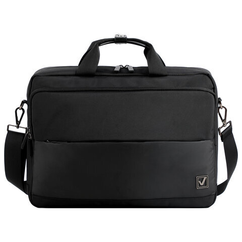Сумка-портфель BRAUBERG "Expert" с отделением для ноутбука 15,6", 2 отделения, черная, 30х40х10 см, 270824