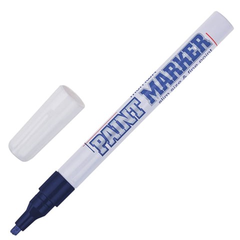 Маркер-краска лаковый (paint marker) MUNHWA "Slim", 2 мм, ЧЕРНЫЙ, нитро-основа, алюминиевый корпус, SPM-01
