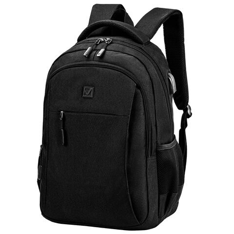 Рюкзак BRAUBERG URBAN универсальный с отделением для ноутбука, USB-порт, Kinetic, черный, 46х31х18см, 270798