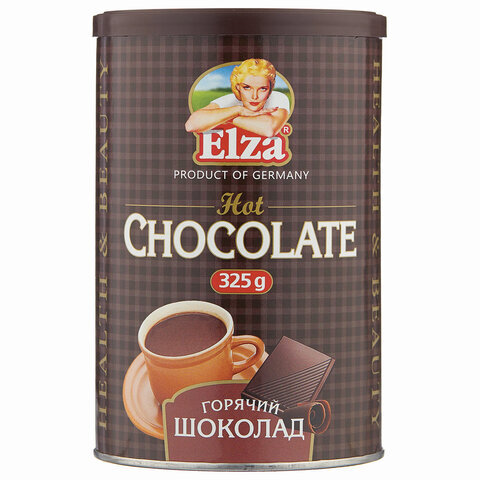 Горячий шоколад ELZA "Hot Chocolate" растворимый, 325г, банка, EL32508027
