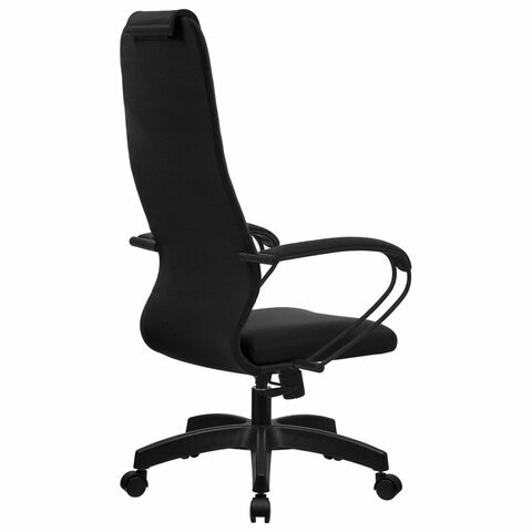 Кресло офисное МЕТТА "SU-B-10" пластик, ткань-сетка, сиденье и спинка мягкие, черное