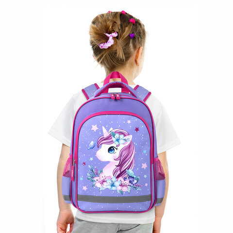 Рюкзак ПИФАГОР SCHOOL для начальной школы, "Dreamy unicorn", 38x28х14 см, 270651
