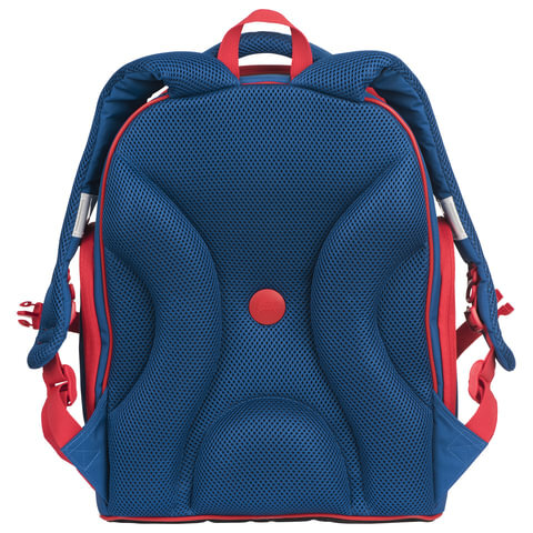 Рюкзак TIGER FAMILY (ТАЙГЕР), с ортопедической спинкой, для средней школы, универсальный, синий/красный, 39х31х22 см, TGRW18-A05