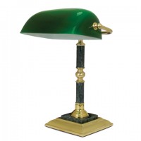Светильник настольный из мрамора GALANT, основание - зеленый мрамор с золотистой отделкой, 231197