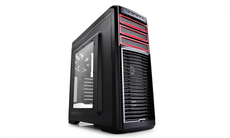 Компьютерный корпус Deepcool KENDOMEN RD, без БП, боковое окно, черный, ATX, красная подсветка