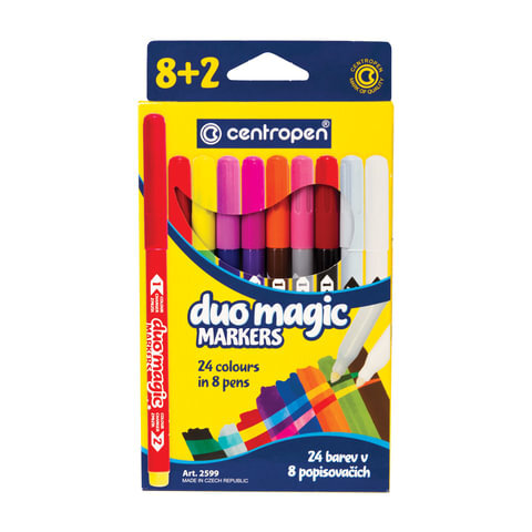 Фломастеры, меняющие цвет 8 ЦВЕТОВ CENTROPEN "Duo Magic", + 2 изменяющих цвет, 2599/10KK, 5 2599 1002