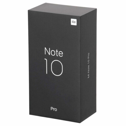 Смартфон XIAOMI Mi Note 10 Pro, 2 SIM, 6,47", 4G (LTE), 108/32 + 12 + 20 + 2 + 5 Мп, 256 ГБ, черный, металл, 26517