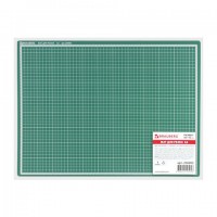 Мат для резки BRAUBERG, 3-слойный, А2 (600х450 мм), двусторонний, толщина 3 мм, зеленый, 236903