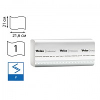 Полотенца бумажные 250 шт., VEIRO Professional (Система H3), комплект 20 шт., Basic, белые, 21х21,6, V, KV104