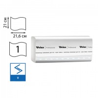 Полотенца бумажные 250 шт., VEIRO Professional (Система H3), комплект 20 шт., Comfort, белые, 21х21,6, V, KV210