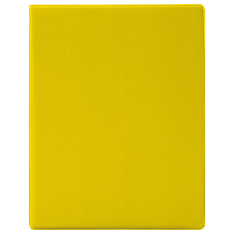 Тетрадь на кольцах А5 (180х220 мм), 80 л., обложка ПВХ, клетка, BRAUBERG, желтый, 403912