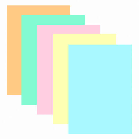 Бумага цветная BRAUBERG, А4, 80г/м, 250 л, (5цв.х50л), пастель, для офисной техники, 112463