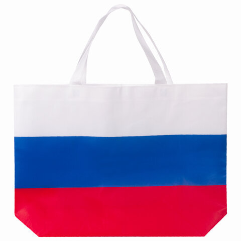 Сумка "Флаг России" триколор, 40х29 см, нетканое полотно, BRG,  605519, RU39