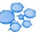 Набор универсальных растягивающихся крышек 6шт, силикон, голубой Bradex (TK 0252)