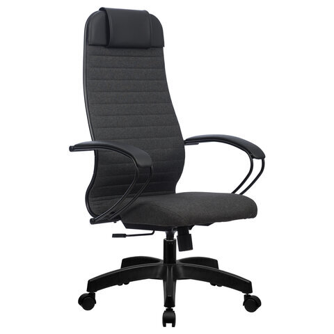 Кресло офисное МЕТТА "К-27" пластик, ткань, сиденье и спинка мягкие, серое